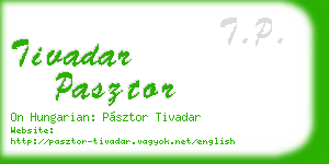 tivadar pasztor business card